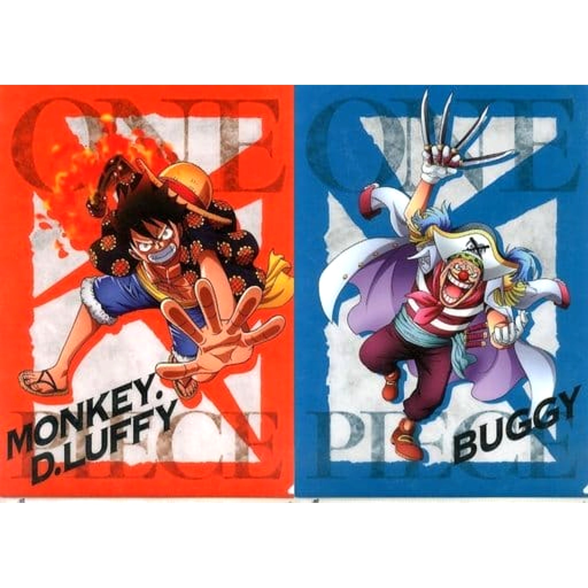 One Piece Monkey D. Luffy Buggy Ichiban Kuji Battle Memories A4 Clear File Set 2 Pieces Prize G [USED]