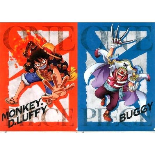 One Piece Monkey D. Luffy Buggy Ichiban Kuji Battle Memories A4 Clear File Set 2 Pieces Prize G [USED]