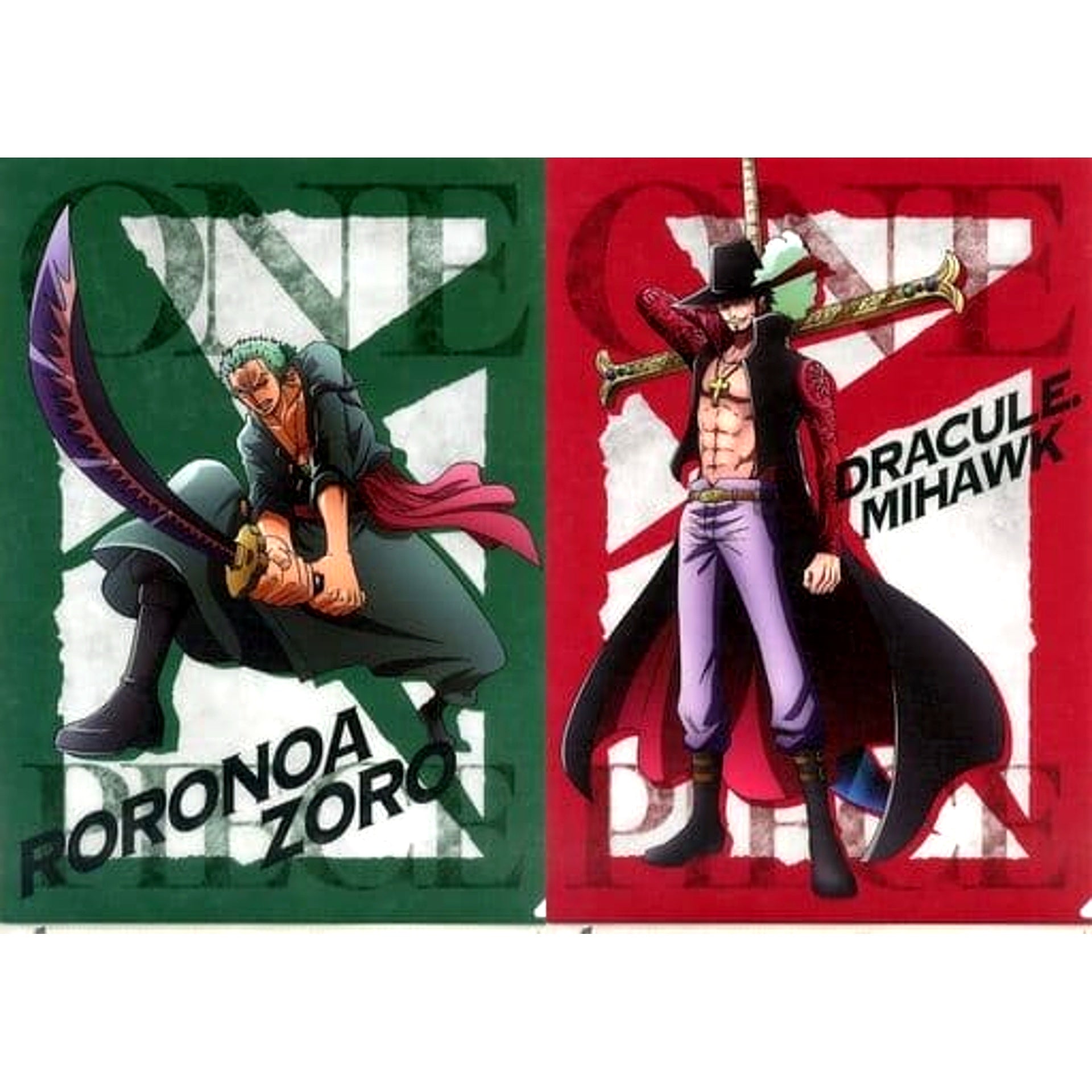 One Piece Roronoa Zoro Dracule Mihawk Ichiban Kuji Battle Memories A4 File Folder Set Prize G [USED]