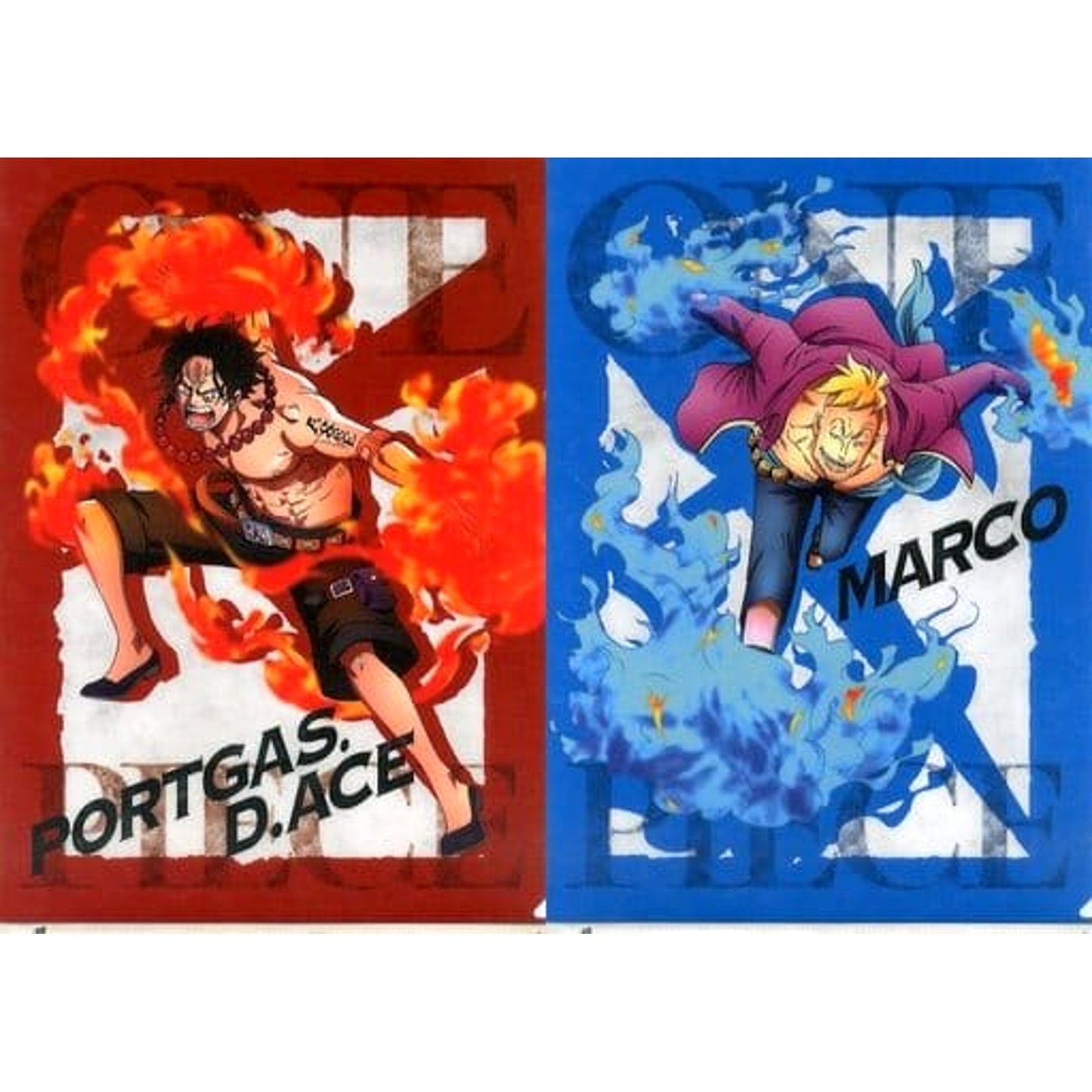 One Piece Portgas D. Ace Marco Ichiban Kuji Battle Memories A4 File Folder Set Prize G [USED]