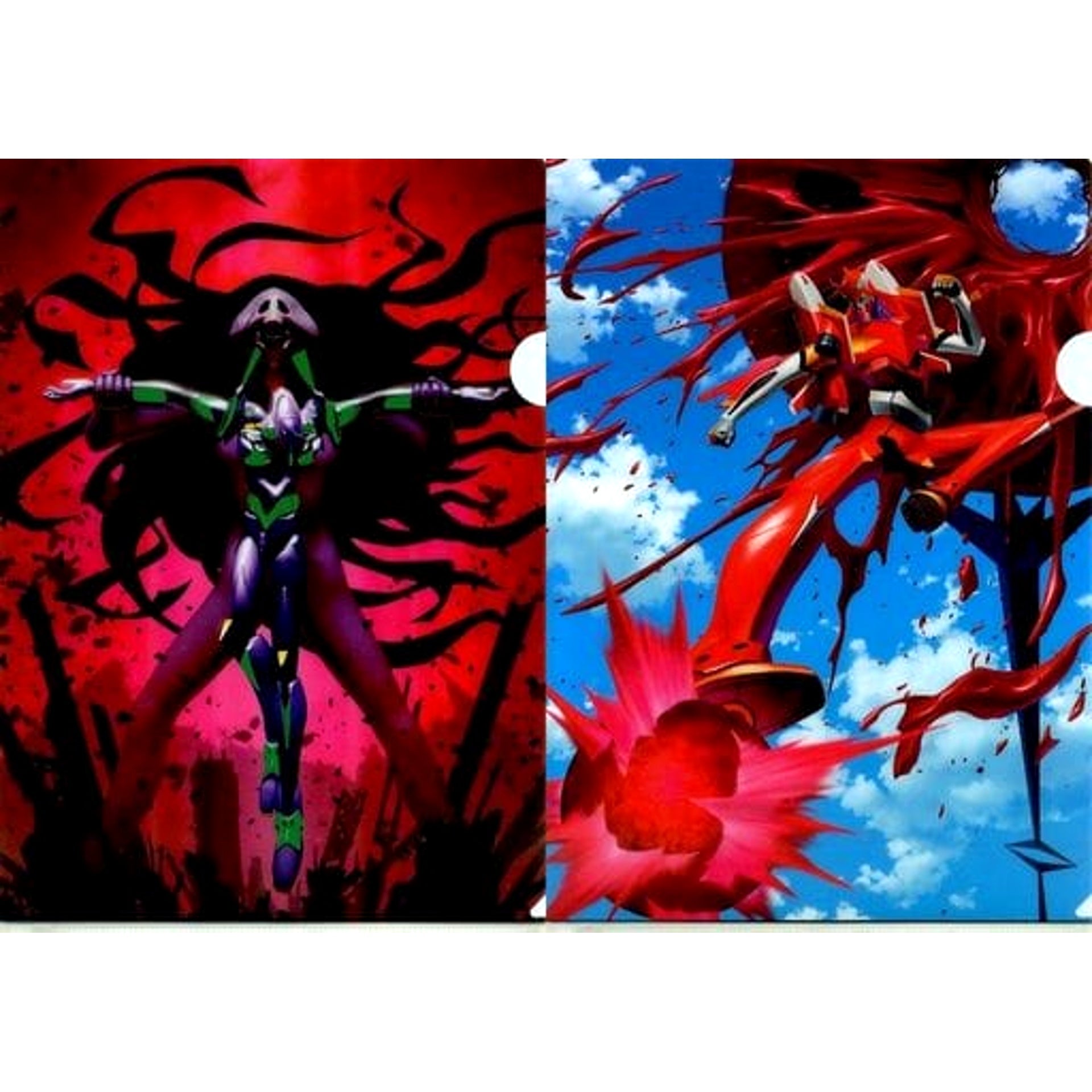 Evangelion: 3.0+1.0 Thrice Upon a Time Evangelion Unit 1 & Others Ichiban Kuji Unit-01, Sortie! A4 Clear File Set 2 Pieces Prize I [USED]