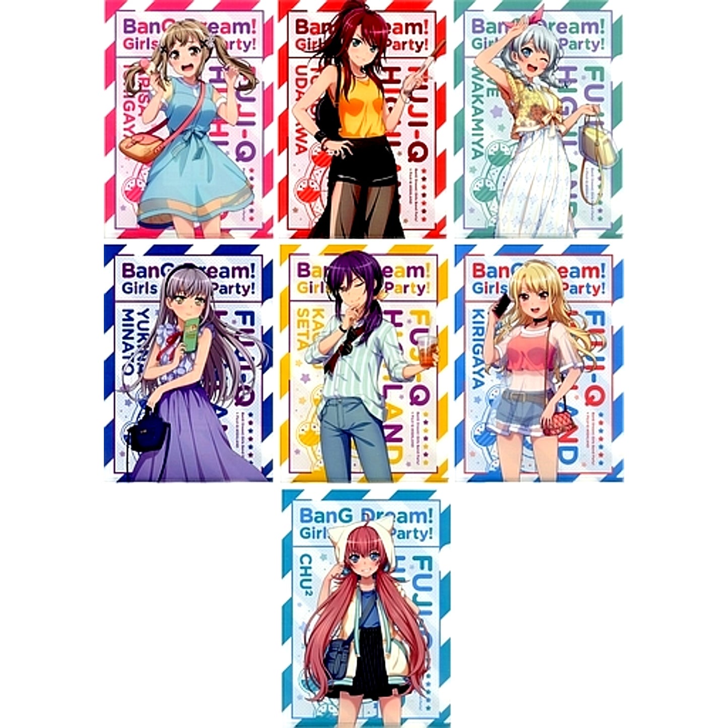 Set of 7 Group A4 Clear File Set BanG Dream! Girls Band Party! in Fuji-Q Highland Vol. 3 [USED]