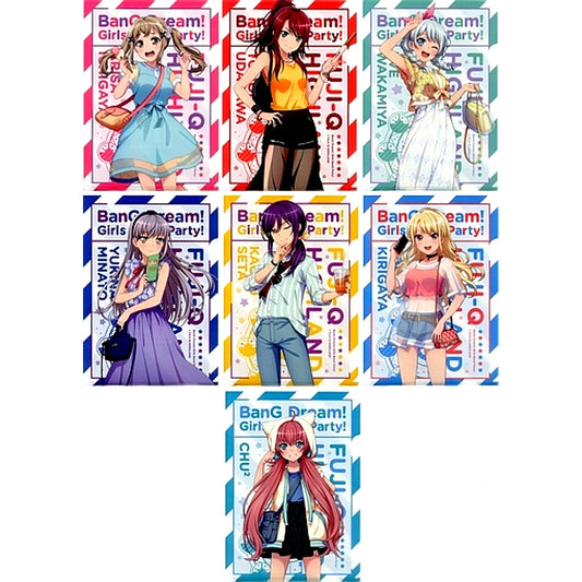 Set of 7 Group A4 Clear File Set BanG Dream! Girls Band Party! in Fuji-Q Highland Vol. 3 [USED]