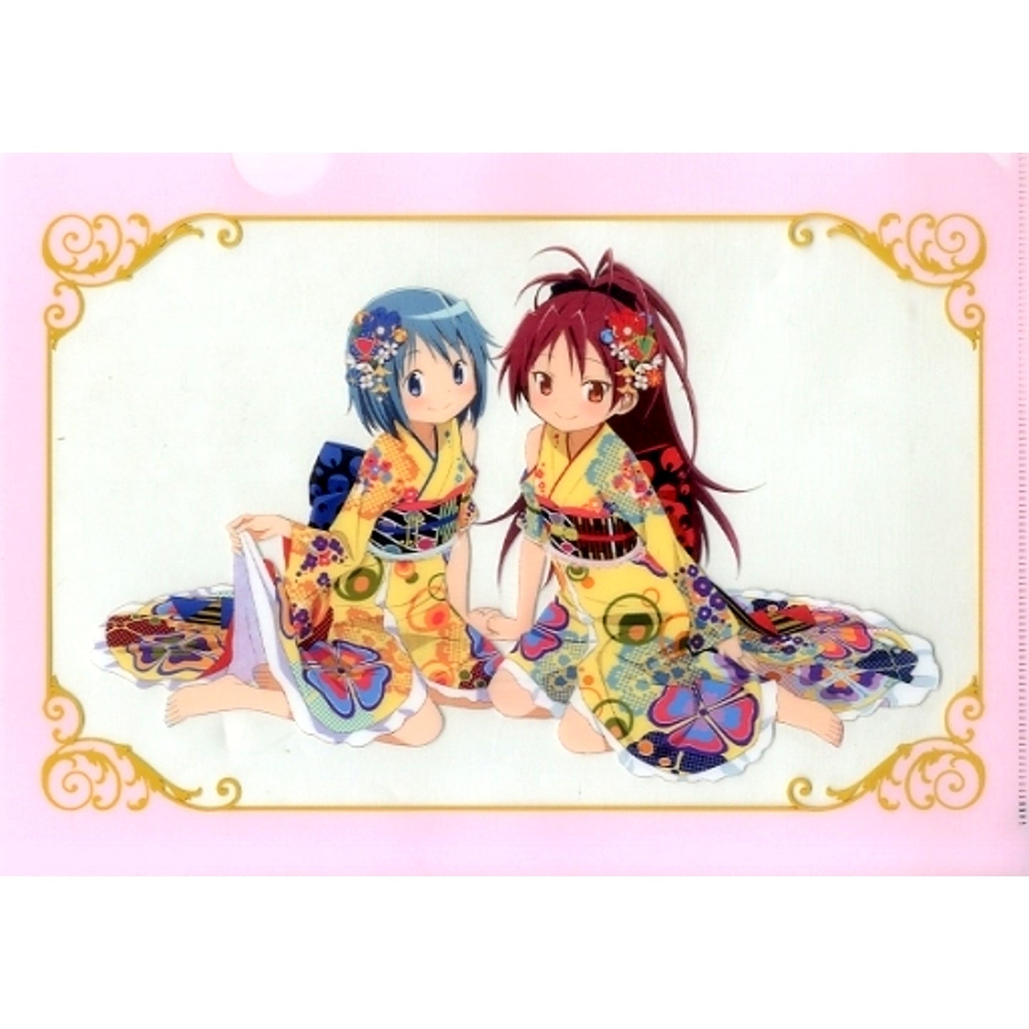 Sayaka & Kyoko Kimono A4 Clear File Puella Magi Madoka Magica Kyoto International Manga Anime Fair 2018 Bonus Item [USED]