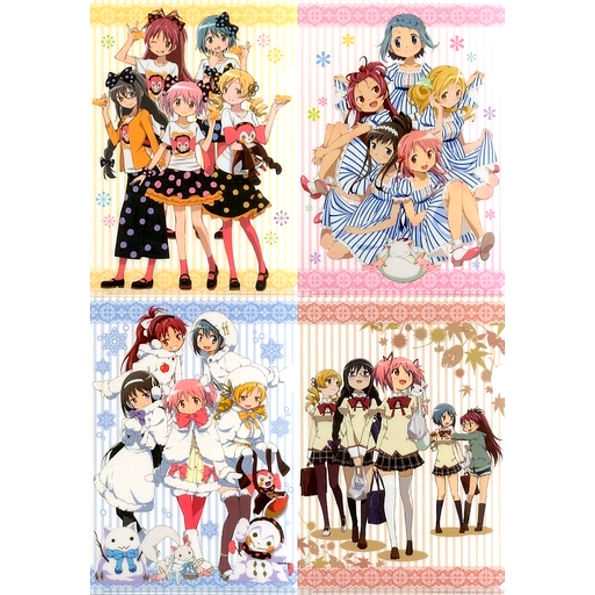 Set of 4 Group A4 Clear File Set Puella Magi Madoka Magica The Movie Rebellion AnimeJapan 2015 [USED]