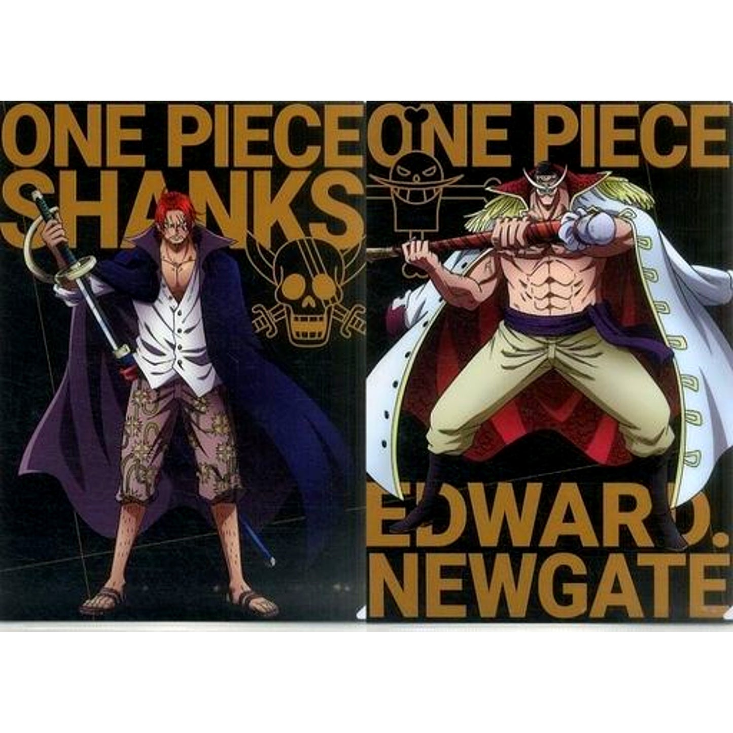 Shanks & Whitebeard Edward Newgate VS Clear File Set Ichiban Kuji One Piece Dynamic Haki Prize H [USED]