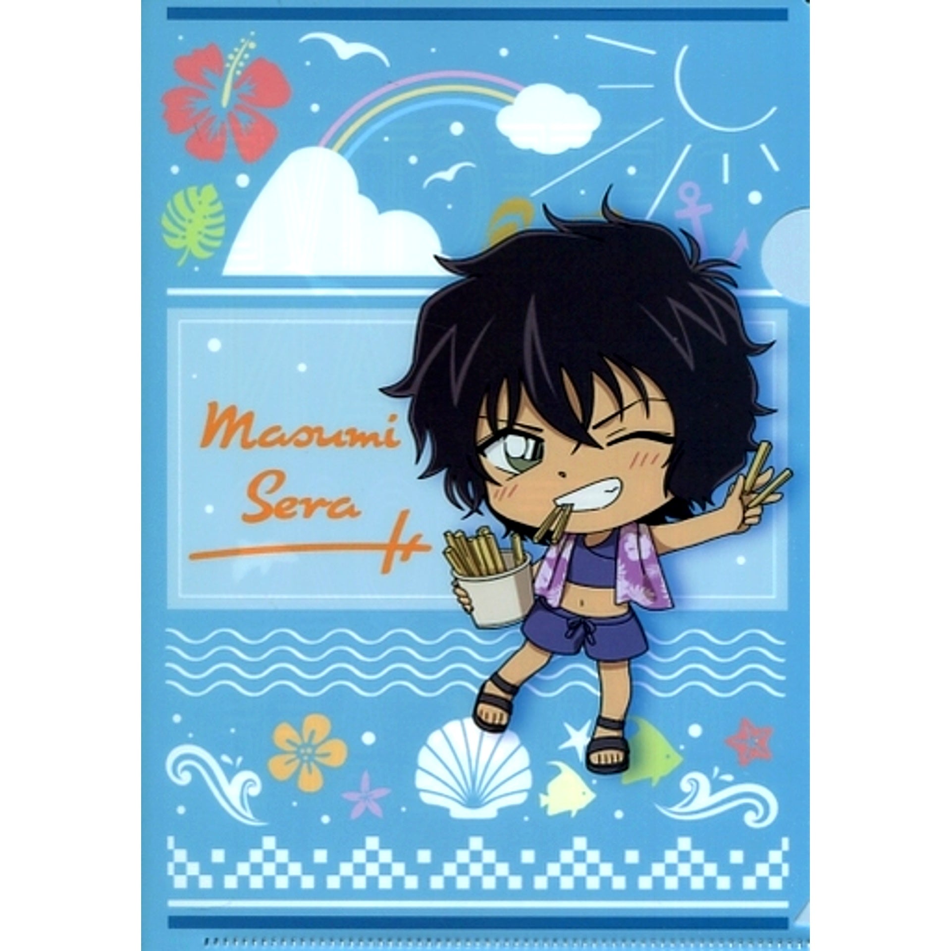 Masumi Sera Sazanami Edition E Prize A5 Mini Clear File Sega Lucky Kuji ONLINE Detective Conan Cafe Kuji 2020 Sazanami Edition [USED]