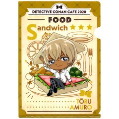 Toru Amuro Food Prize E Detective Conan Cafe Kuji 2020 Sazanami A5 Mini Clear File Sega Lucky Kuji ONLINE [USED]