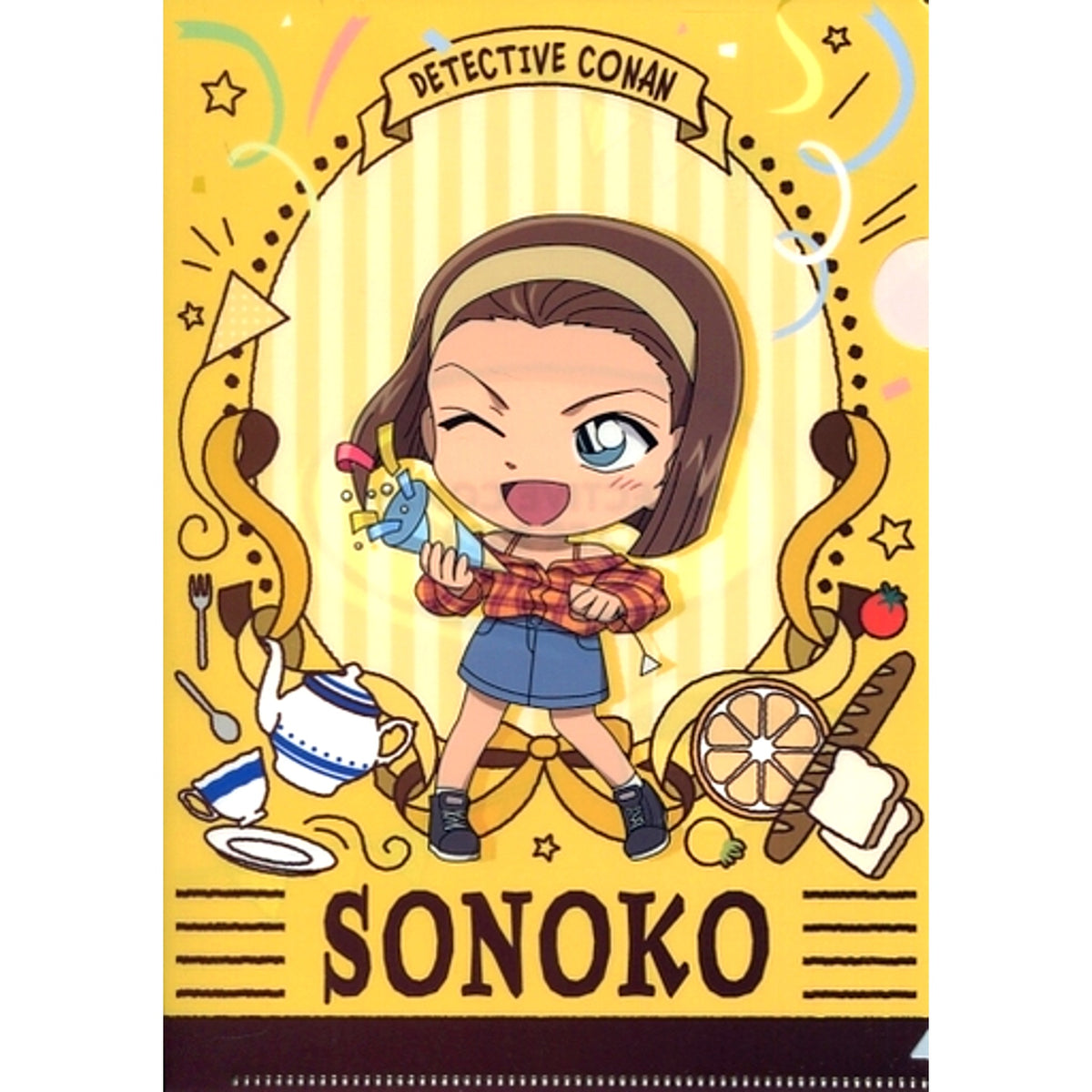 Sonoko Suzuki Cafe SD E Prize A5 Mini Clear File Sega Lucky Kuji ONLINE Detective Conan Cafe Kuji 2020 Scarlet Edition [USED]