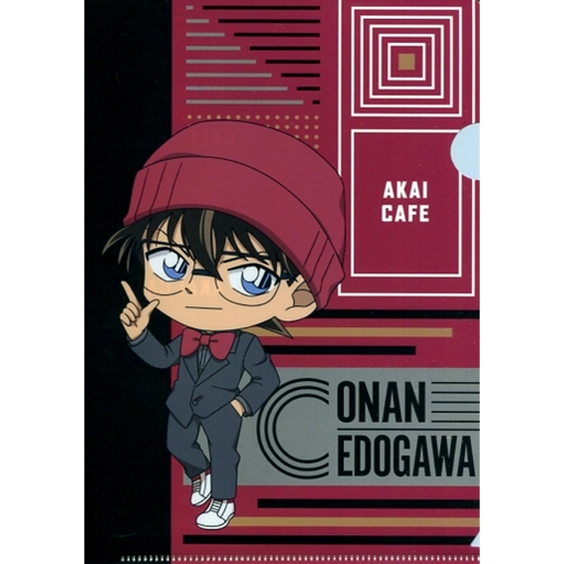 Conan Edogawa Scarlet SD Prize E Detective Conan Cafe Kuji 2020 Scarlet A5 Mini Clear File Sega Lucky Kuji ONLINE [USED]