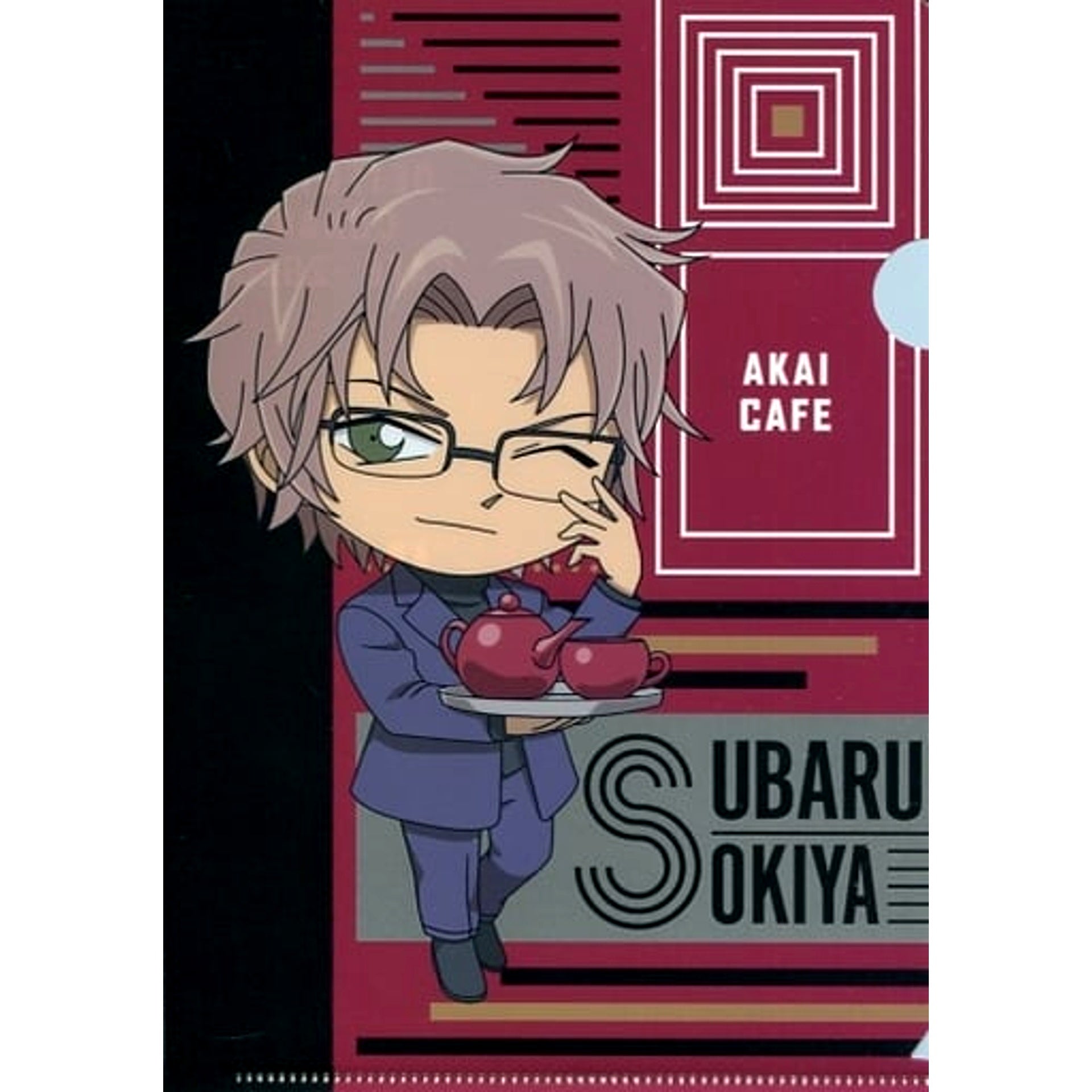 Subaru Okiya Scarlet SD Prize E Detective Conan Cafe Kuji 2020 Scarlet A5 Mini Clear File Sega Lucky Kuji ONLINE [USED]