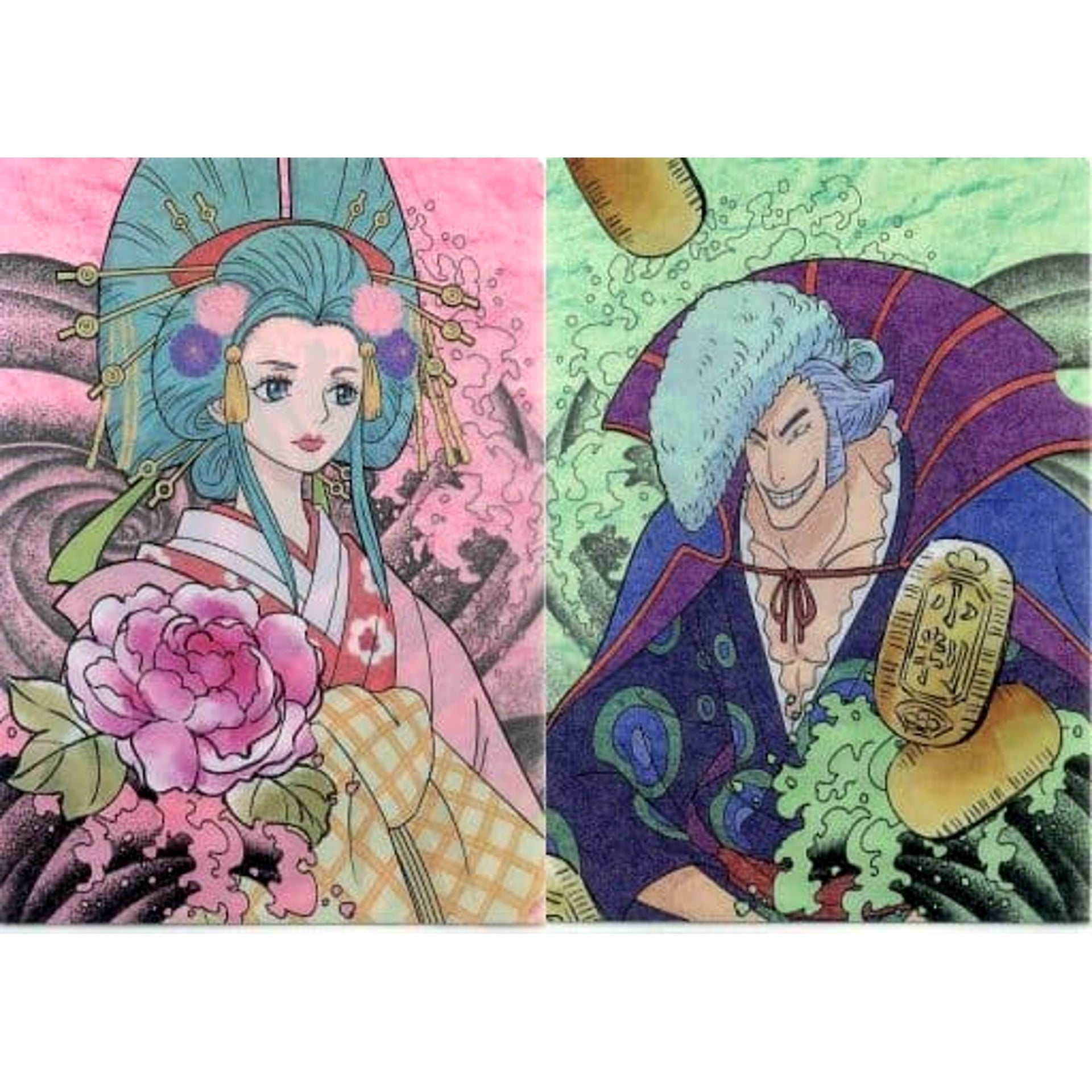 One Piece Komurasaki Kyoshiro Ichiban Kuji Wano Country Act 2 A4 File Folder Set Prize I [USED]