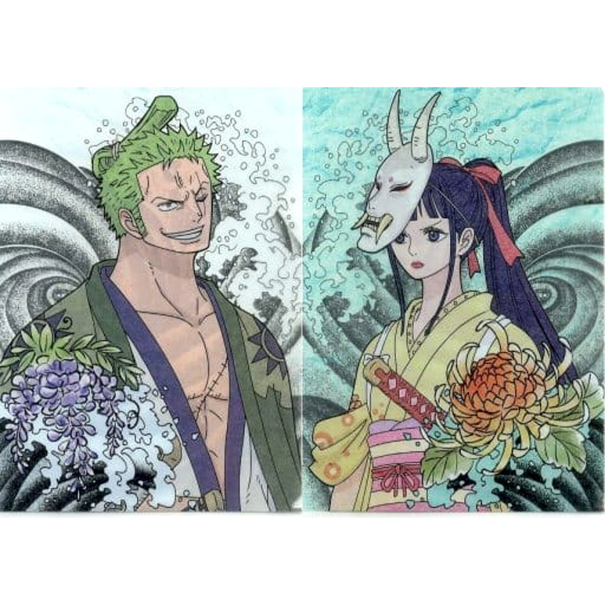 One Piece Zoro Juro Kikunojo Ichiban Kuji Wano Country Act 2 A4 File Folder Set Prize I [USED]
