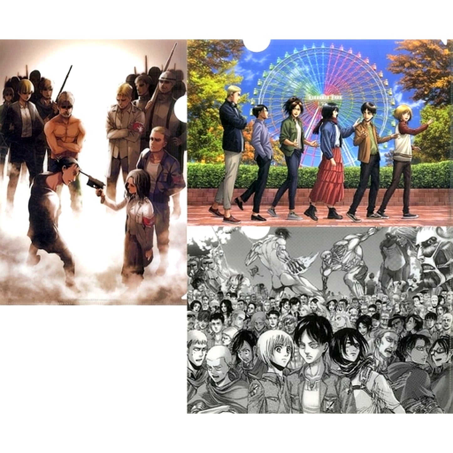 Group Vol. 29 Anime 10th Anniversary A4 Clear File Set of 3 Attack on Titan Exhibition FINAL [USED]