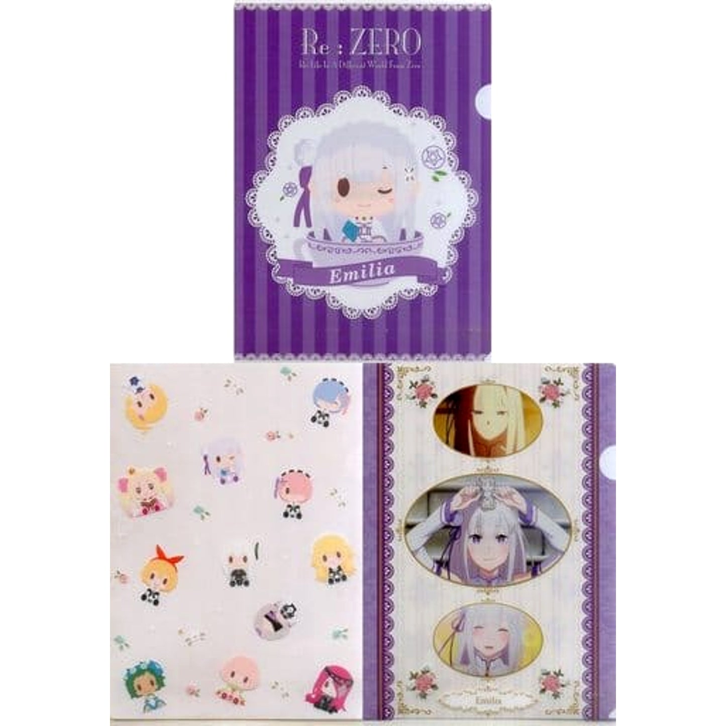 Re:ZERO -Starting Life in Another World- Emilia Ichiban Kuji Be Grateful, It's a Bouquet in Both Hands A4 File Folder Set Prize E [USED]