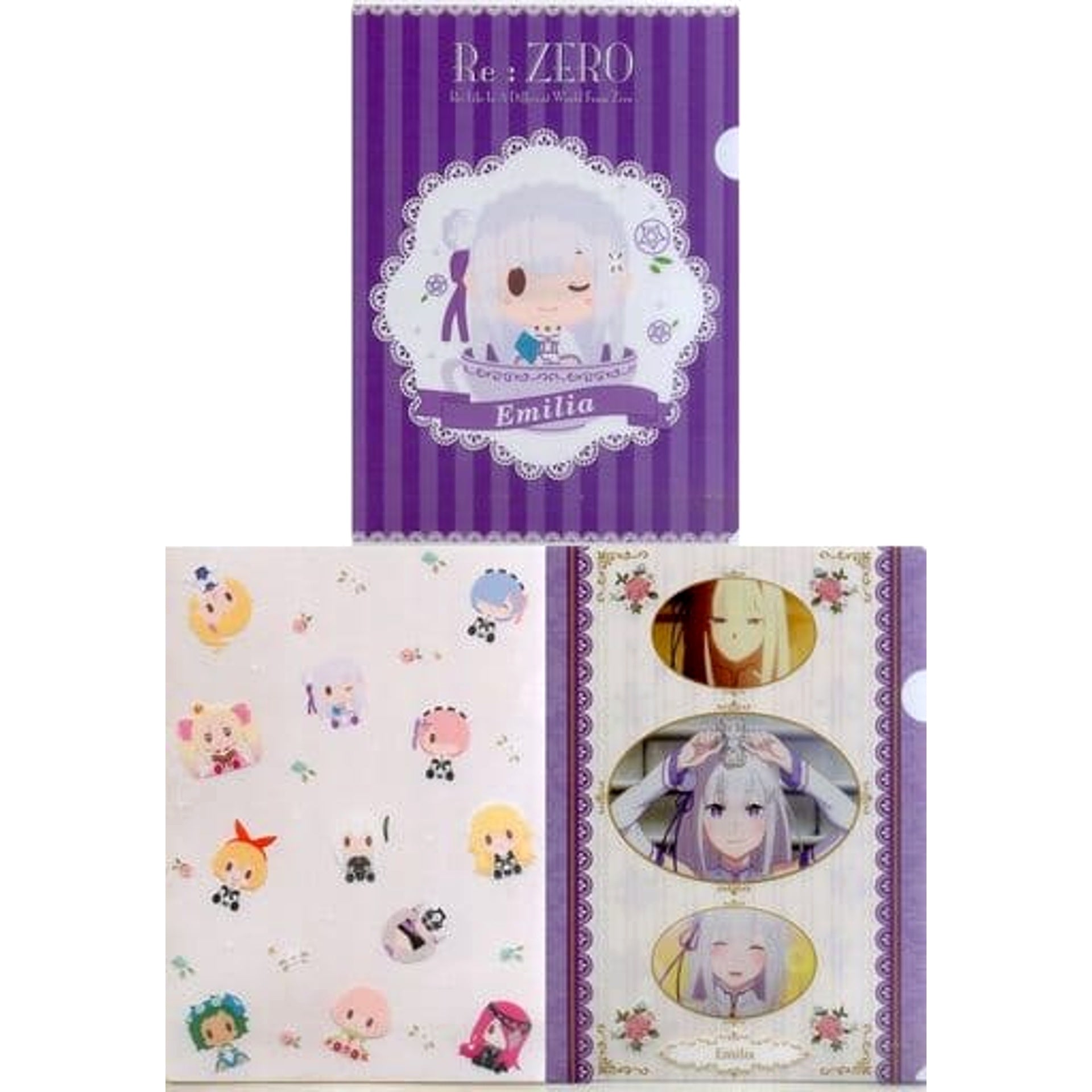 Re:ZERO -Starting Life in Another World- Emilia Ichiban Kuji Be Grateful, It's a Bouquet in Both Hands A4 File Folder Set Prize E [USED]