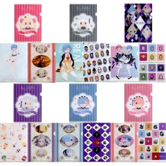 Re:ZERO -Starting Life in Another World- Emilia & Others All 6 Types Set Ichiban Kuji Be Grateful, It's a Bouquet in Both Hands A4 File Folder Set Prize E [USED]
