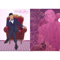 Shuichi Akai L Prize A4 Clear File Set of 2 Sega Lucky Kuji Detective Conan Red Party Collection [USED]