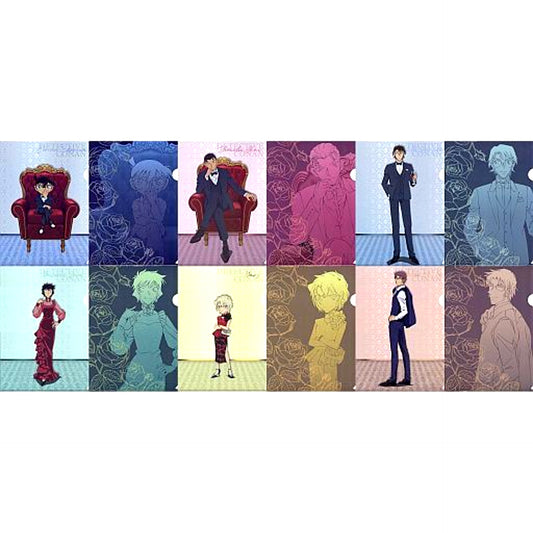 Set of 6 L Prize A4 Clear File Set of 2 Sega Lucky Kuji Detective Conan Red Party Collection [USED]