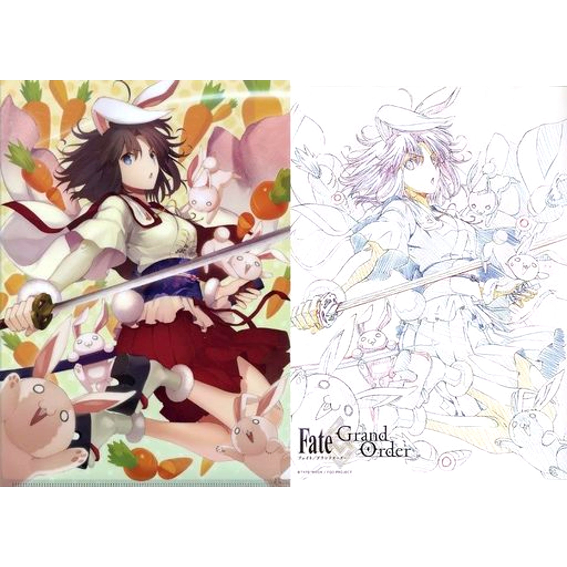 Shiki Ryogi Decapitating Bunny 2016 The Garden of Sinners x Fate/Grand Order Collabo Cafe A4 Clear File with A4 Original Art Card [USED]