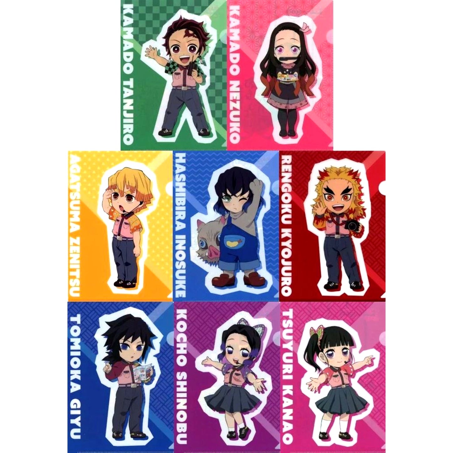 Set of 8 A5 Size Clear File Demon Slayer: Kimetsu no Yaiba x Tokyo Dome City Attractions Total Concentration! Omotenashi Great Strategy Stamp Rally Prize [USED]
