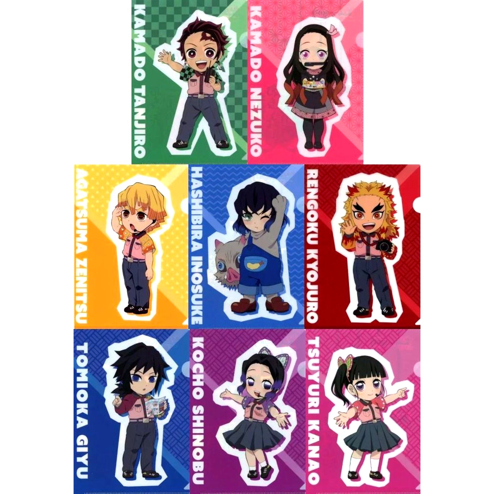 Set of 8 A5 Size Clear File Demon Slayer: Kimetsu no Yaiba x Tokyo Dome City Attractions Total Concentration! Omotenashi Great Strategy Stamp Rally Prize [USED]
