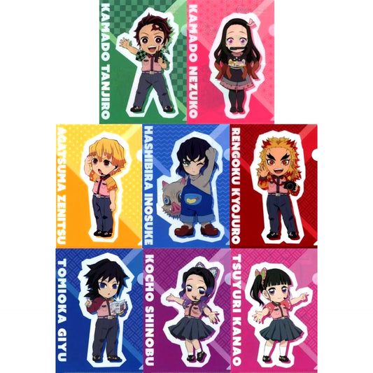 Set of 8 A5 Size Clear File Demon Slayer: Kimetsu no Yaiba x Tokyo Dome City Attractions Total Concentration! Omotenashi Great Strategy Stamp Rally Prize [USED]