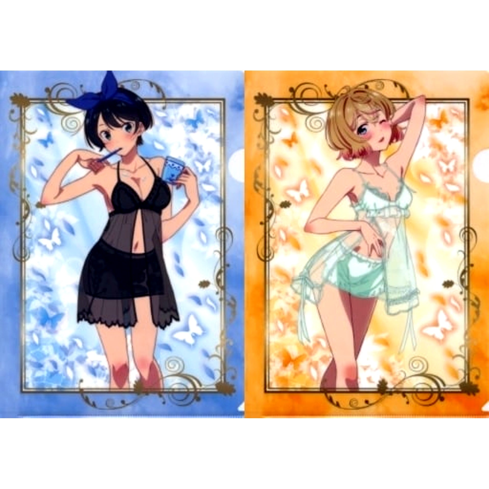 Mami Nanami & Ruka Sarashina Illustration Clear File Set Rent-A-Girlfriend Pop Up Shop [USED]