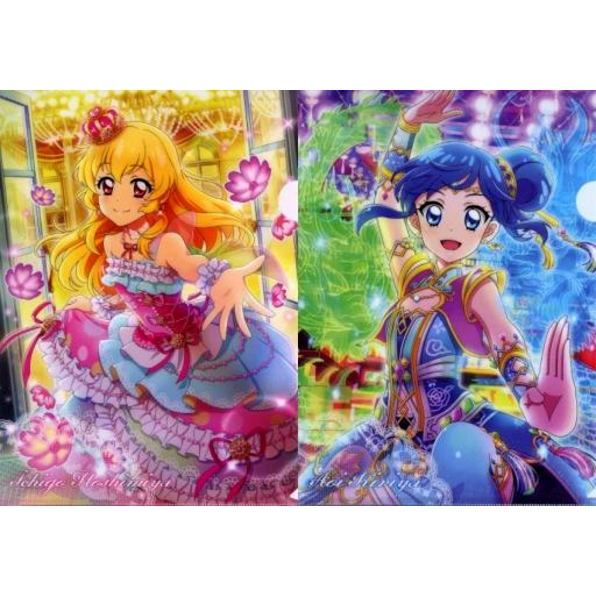 Ichigo Hoshimiya Aoi Kiriya A4 Clear File Collection Aikatsu! Photo on Stage Animate Limited [USED]