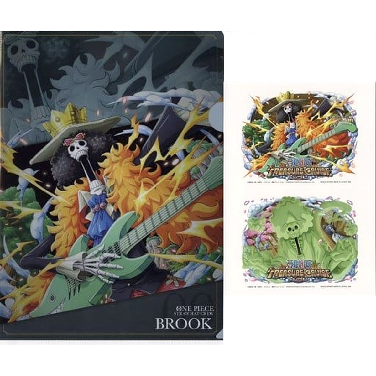 One Piece Brook Ichiban Kuji With Treasure Cruise Vol. 2 Clear File & Sticker Set Treasure Cruise Prize G [USED]