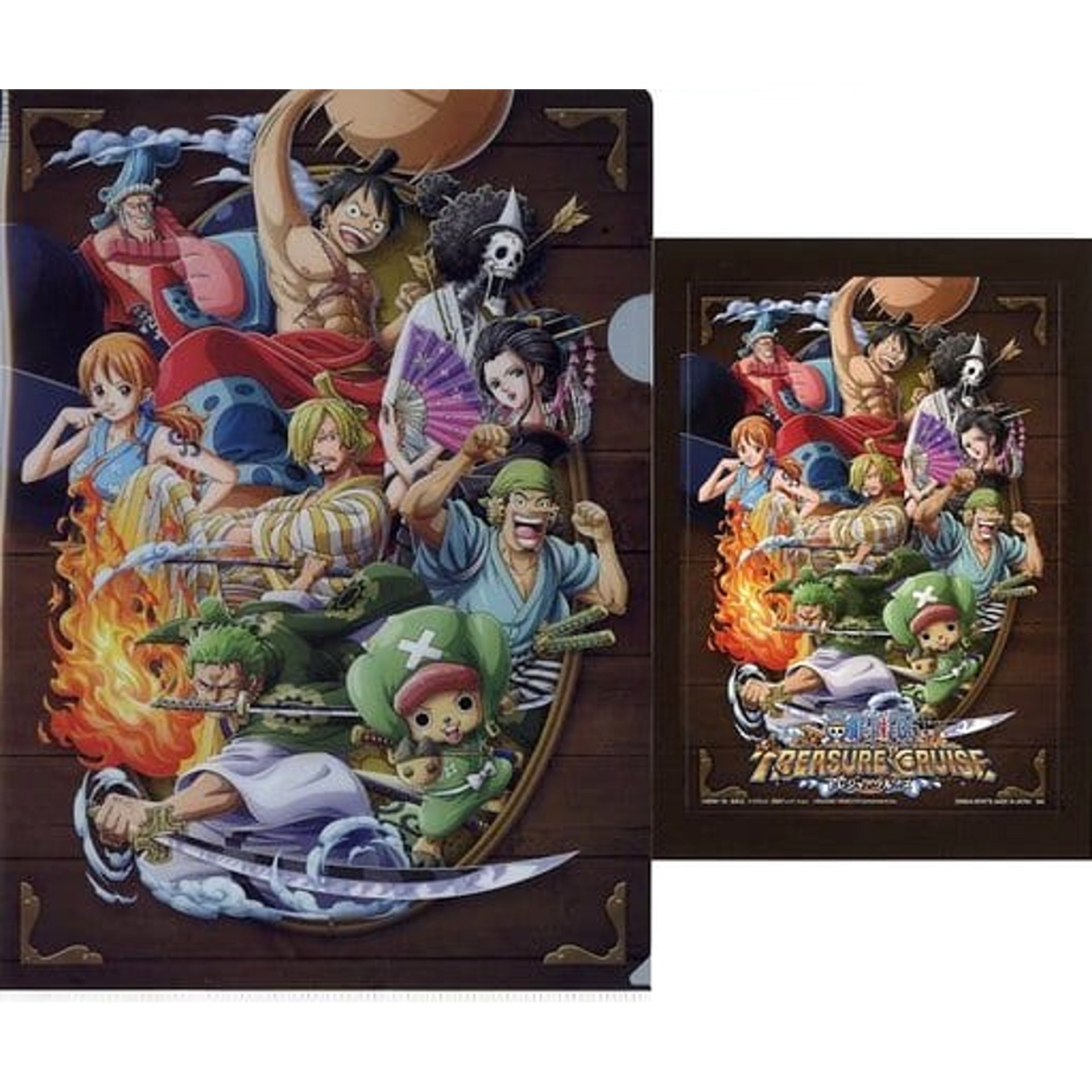 One Piece Straw Hat Pirates Ichiban Kuji With Treasure Cruise Vol. 2 Clear File & Sticker Set Treasure Cruise Prize G [USED]