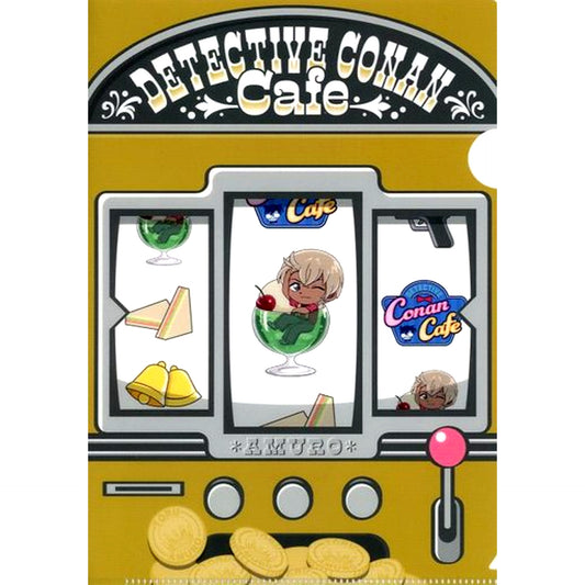 Toru Amuro Food Mini Character E Prize 3 A5 Mini Clear File Sega Lucky Kuji ONLINE Detective Conan Cafe American Diner FILE.2 [USED]