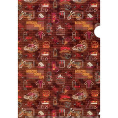 All-Over Pattern American Diner 2 E Prize 16 A5 Mini Clear File Sega Lucky Kuji ONLINE Detective Conan Cafe American Diner FILE.2 [USED]