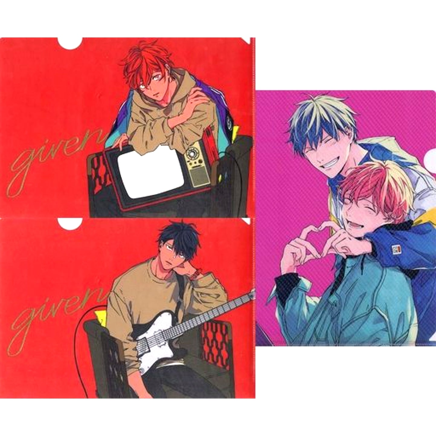 Set of 3 Mafuyu & Ritsuka A4 Clear File Set A Given x Tower Records [USED]