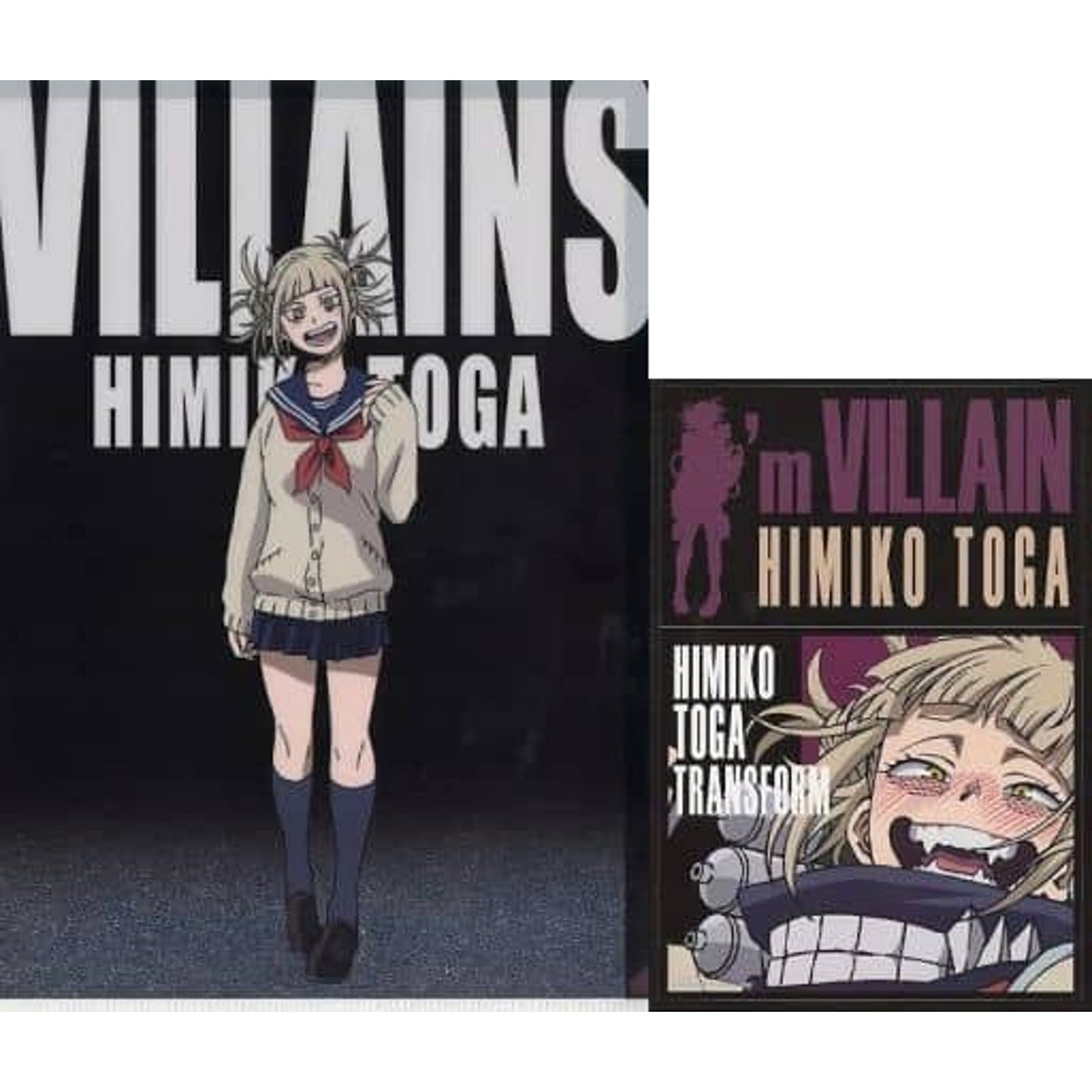 My Hero Academia Toga Himiko Ichiban Kuji HERO VS VILLAINS Clear File & Sticker Set Prize I [USED]