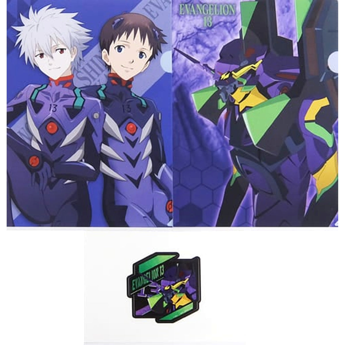 Evangelion: 3.0+1.0 Thrice Upon a Time Shinji Ikari Kaworu Nagisa Ichiban Kuji Operation Begins! A4 Clear File & Sticker Set Prize I [USED]