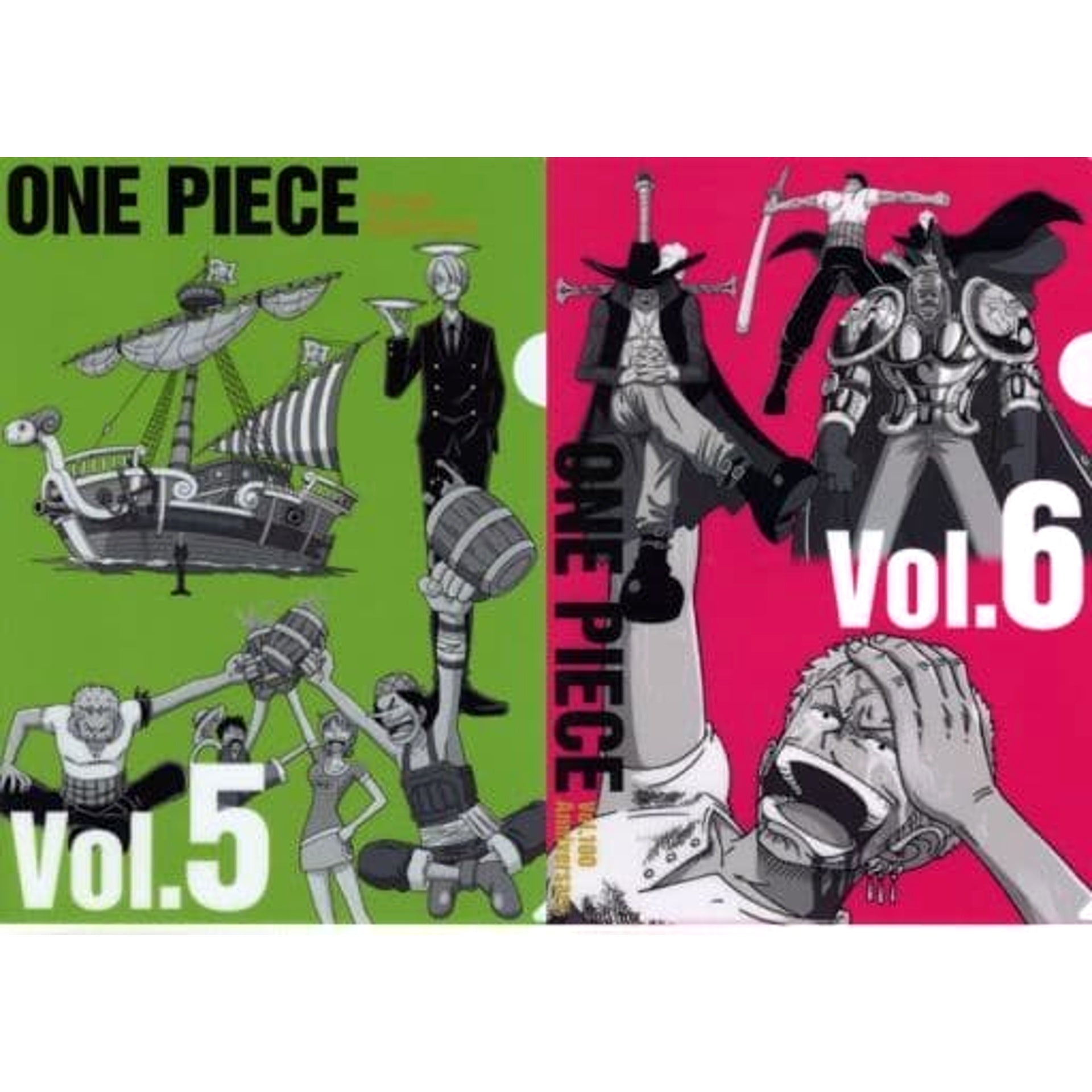 One Piece Vol.5&6 Ichiban Kuji Vol.100 Anniversary History Clear File Set Prize N [USED]