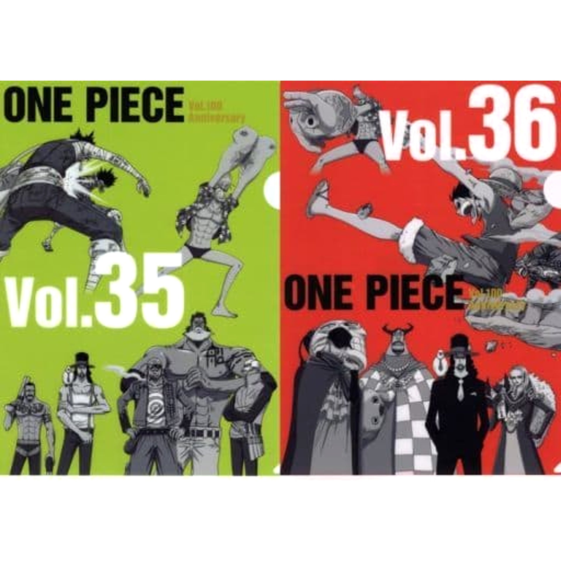 One Piece Vol.35&36 Ichiban Kuji Vol.100 Anniversary History Clear File Set Prize N [USED]