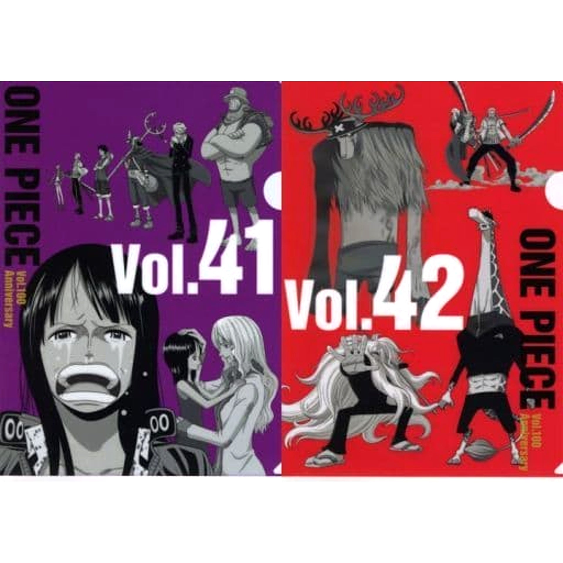 One Piece Vol.41&42 Ichiban Kuji Vol.100 Anniversary History Clear File Set Prize N [USED]