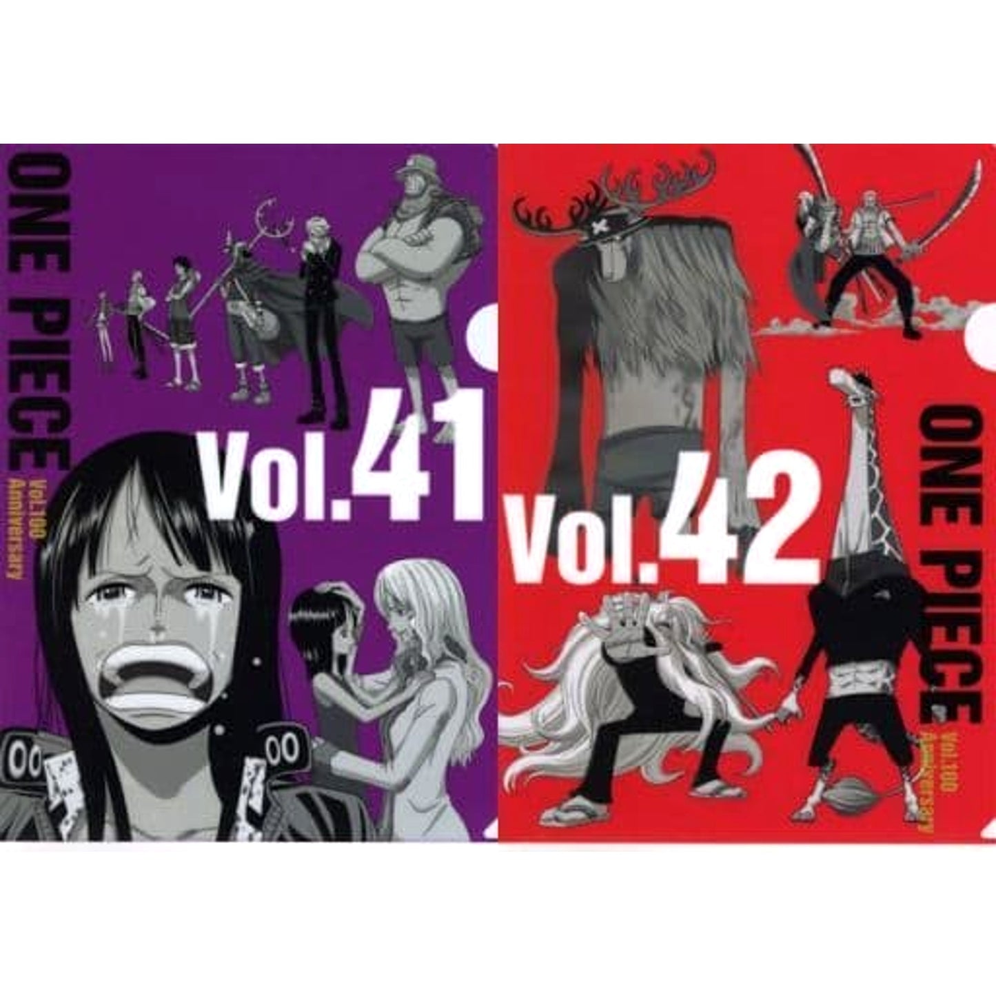 One Piece Vol.41&42 Ichiban Kuji Vol.100 Anniversary History Clear File Set Prize N [USED]