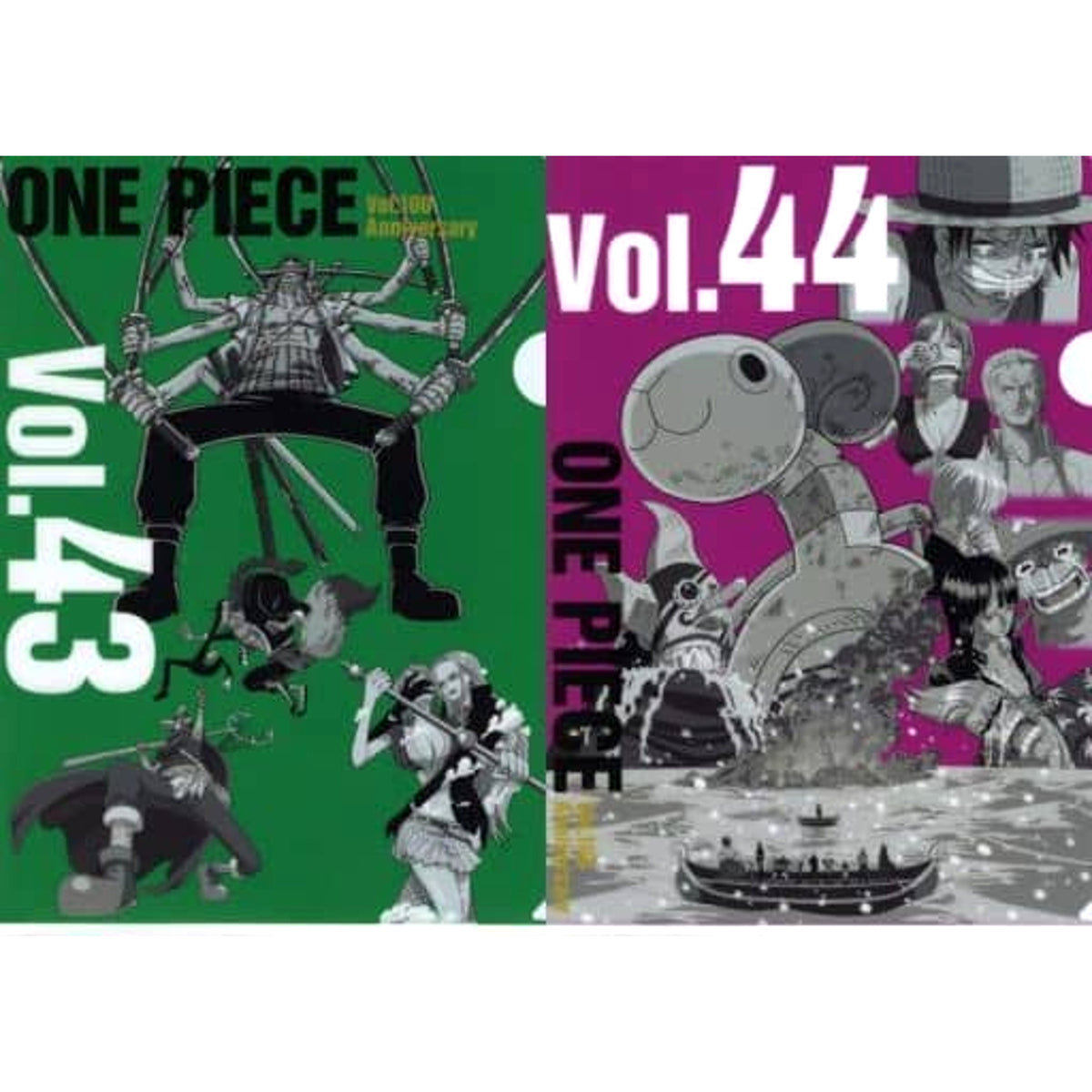 One Piece Vol.43&44 Ichiban Kuji Vol.100 Anniversary History Clear File Set Prize N [USED]