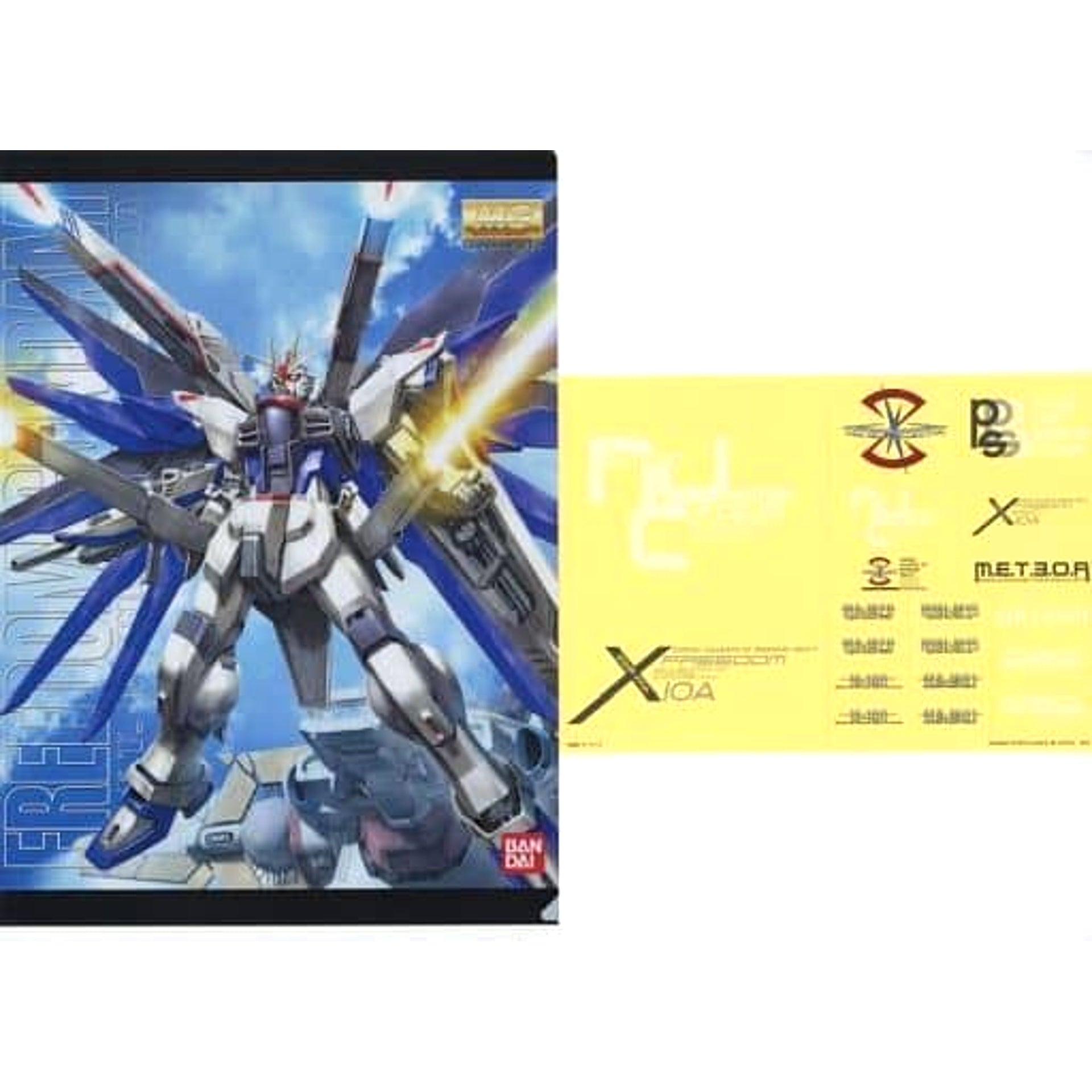 Mobile Suit Gundam Freedom Gundam MG Ichiban Kuji Gunpla 2021 A4 Clear File & Sticker Set Prize I [USED]