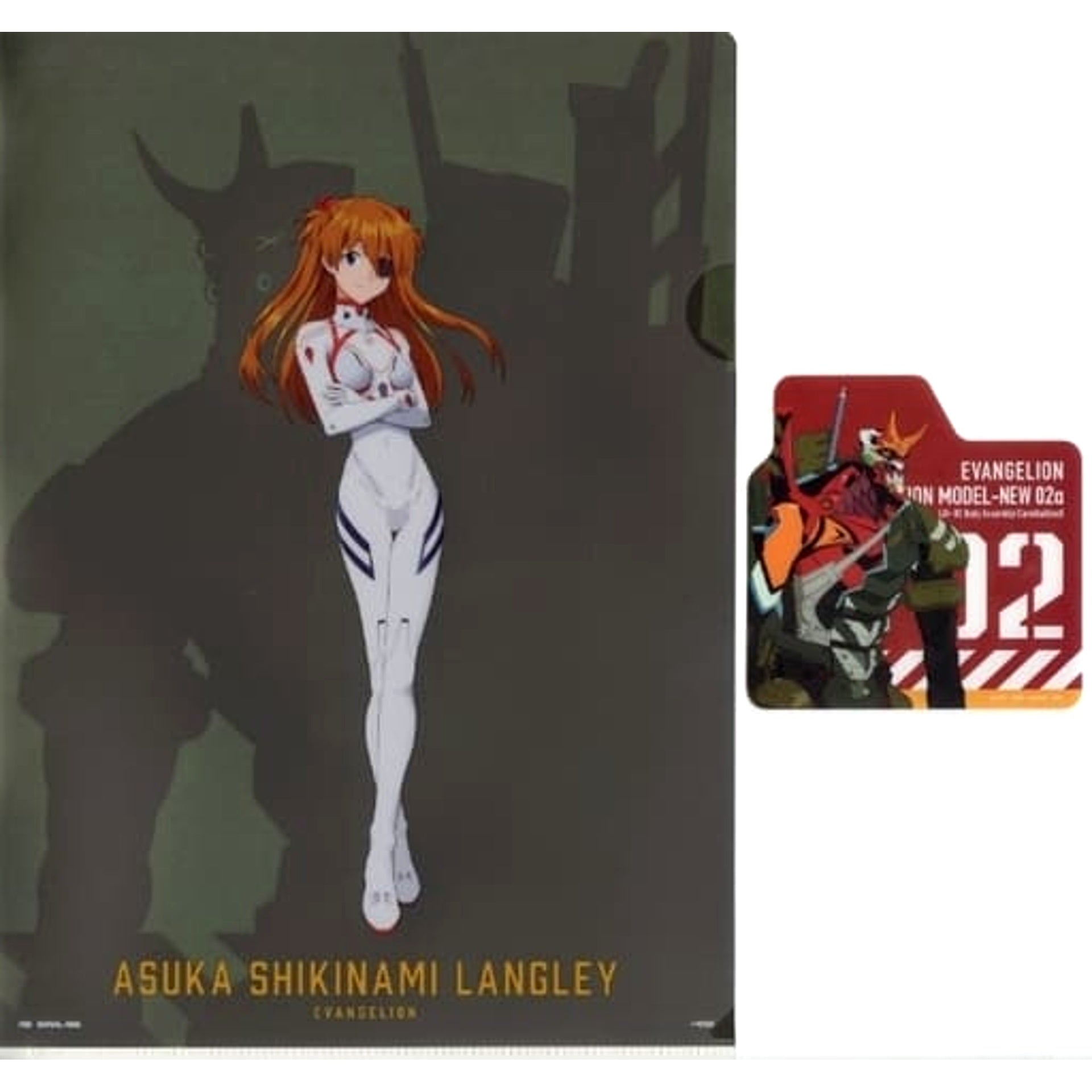 Evangelion Asuka Shikinami Langley New Unit 02 Alpha Ichiban Kuji Mark.06, Descends! A4 Clear File & Sticker Set Prize I [USED]