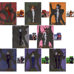 Evangelion Evangelion Unit 2 & Others All 8 Types Set Ichiban Kuji Mark.06, Descends! A4 Clear File & Sticker Set Prize I [USED]