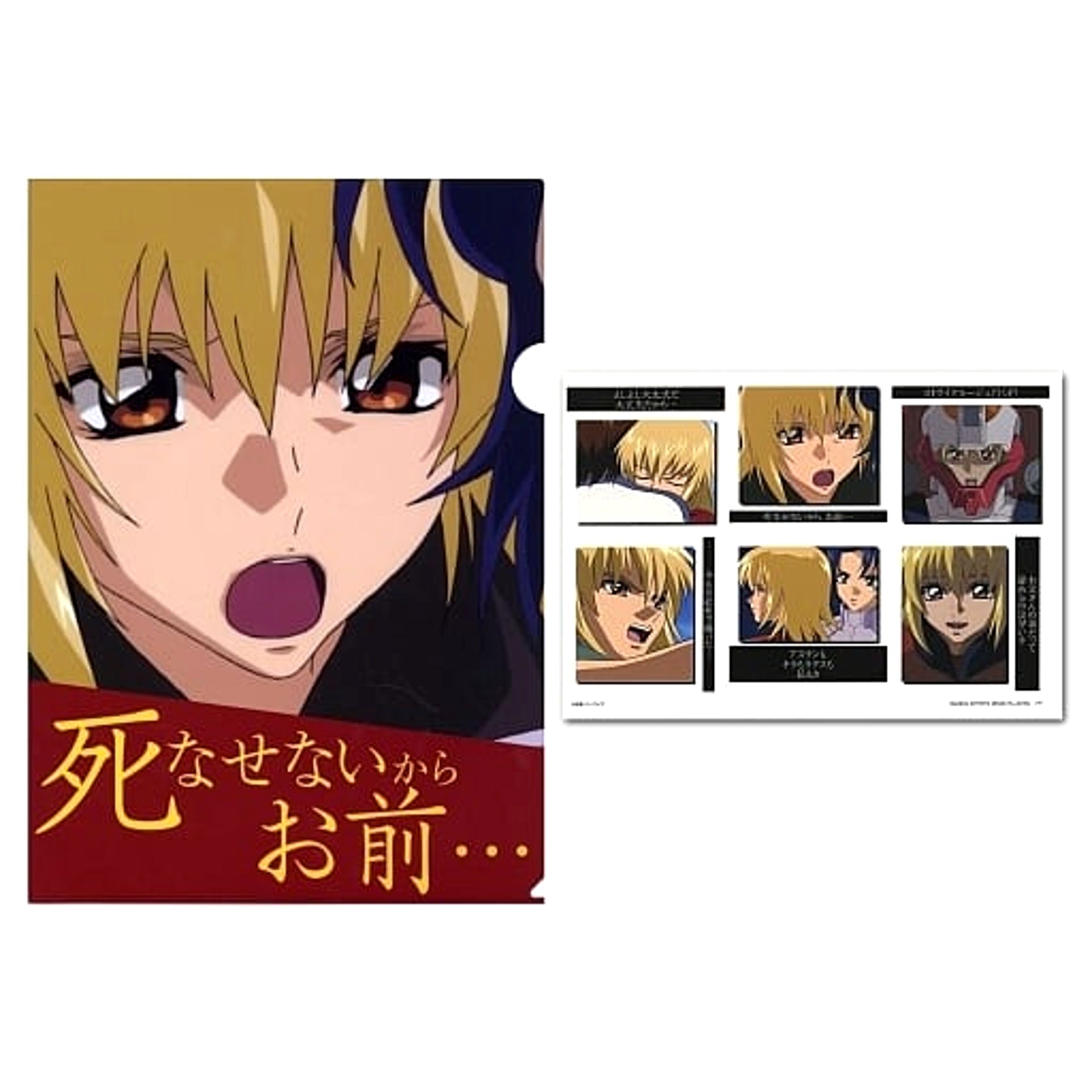Mobile Suit Gundam & Mobile Suit Gundam Seed Cagalli Yula Athha I Won't Let You Die Ichiban Kuji A4 Clear File & Sticker Set Prize F [USED]