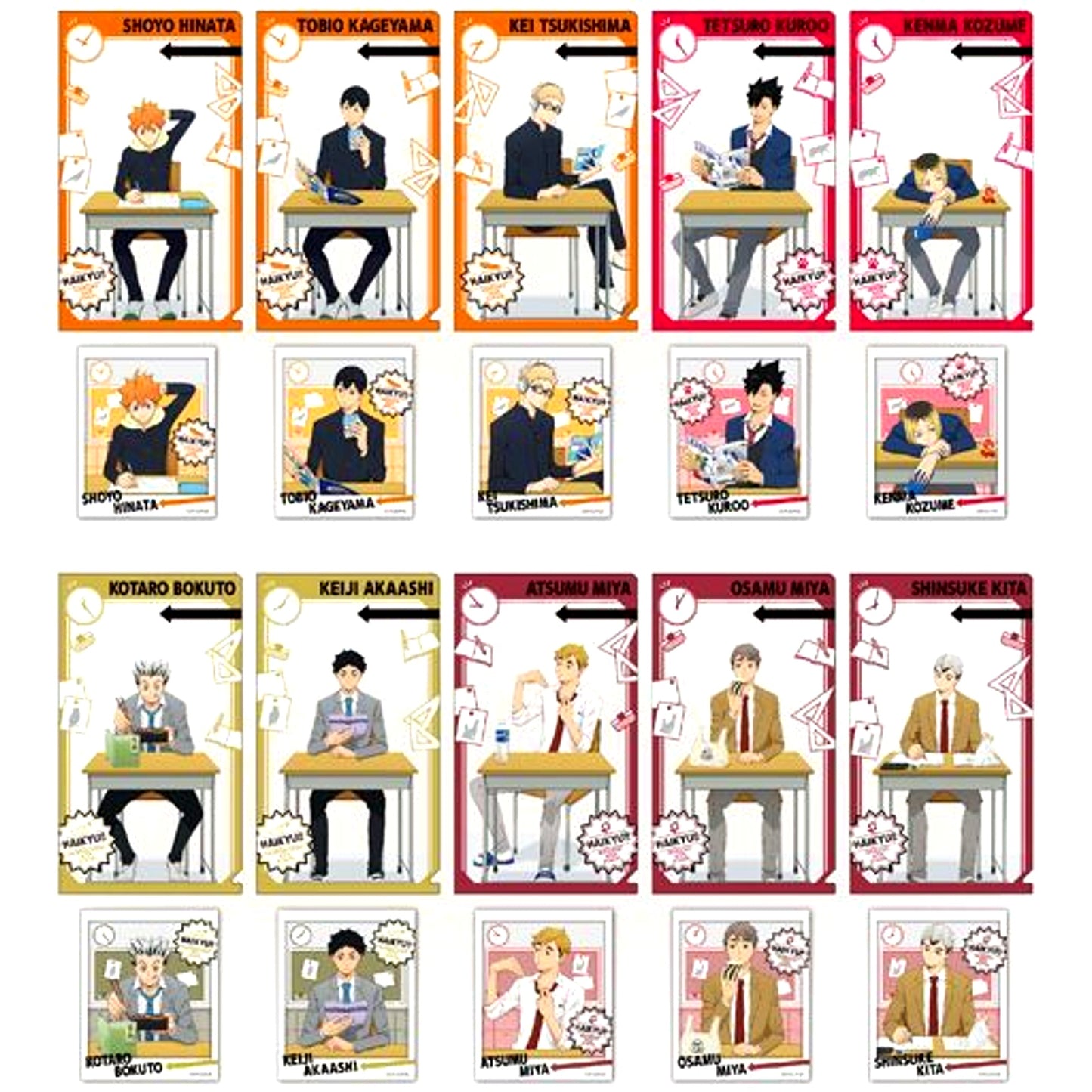 Set of 10 Haikyu!! Chara Bae Clear File Collection [USED]