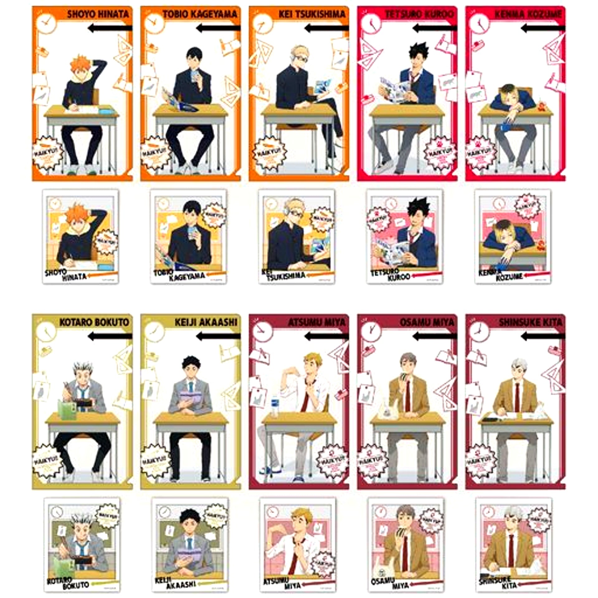 Set of 10 Haikyu!! Chara Bae Clear File Collection [USED]