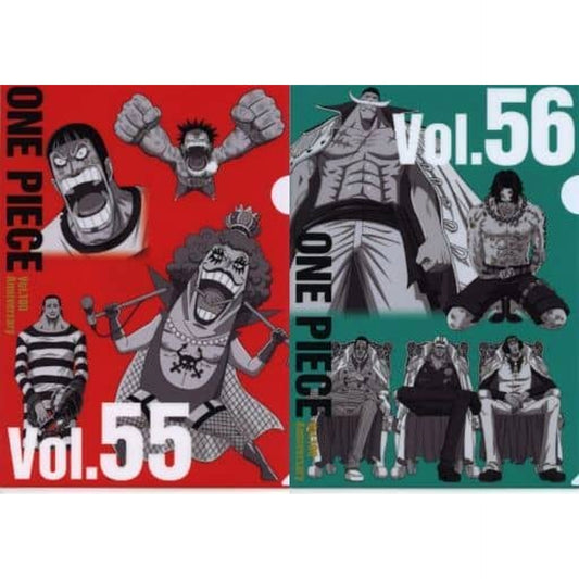 One Piece Vol.55&56 Ichiban Kuji WT100 Memorial Drawing By Eiichiro Oda Hundred Views Of Great Pirates A4 History Clear File Set Prize K [USED]
