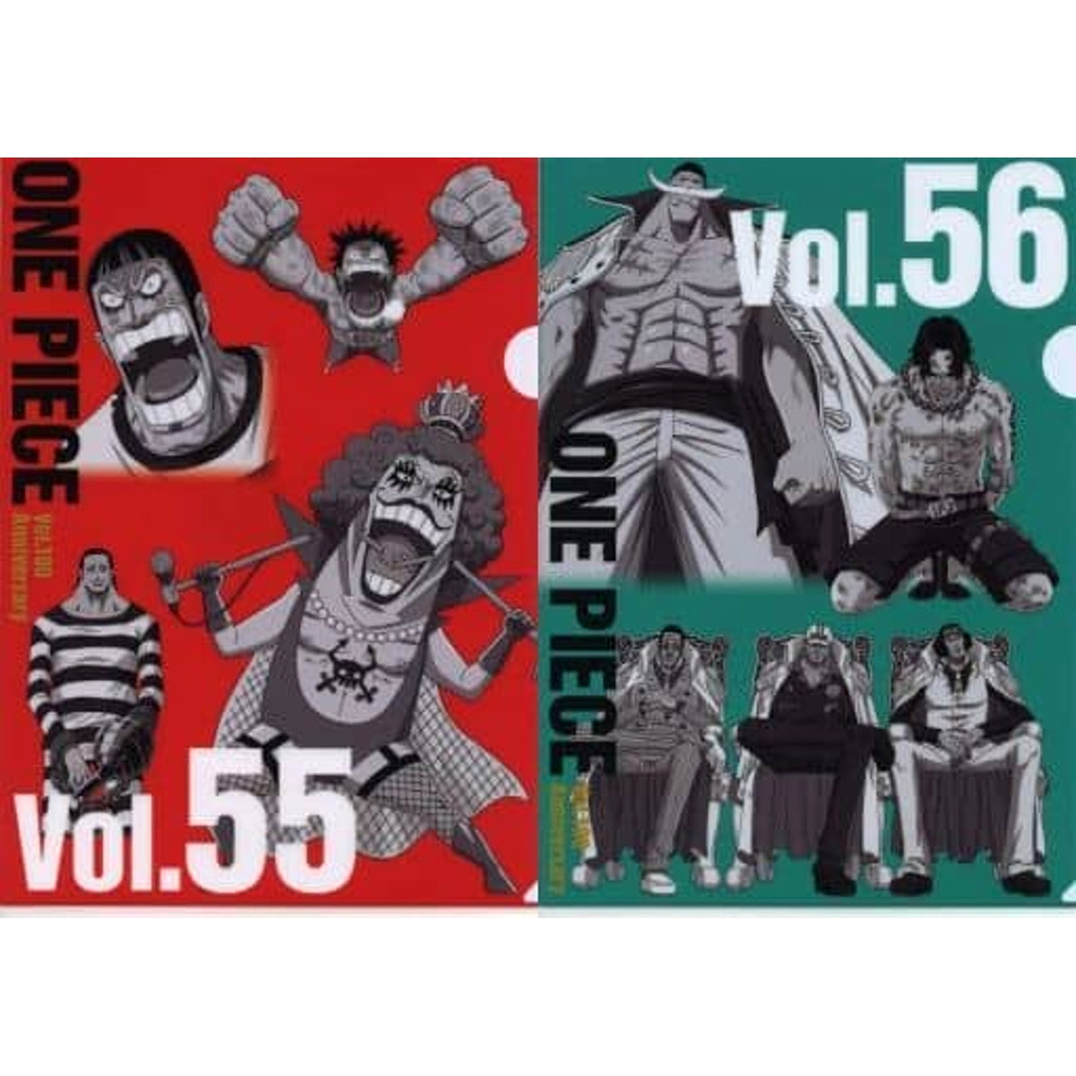One Piece Vol.55&56 Ichiban Kuji WT100 Memorial Drawing By Eiichiro Oda Hundred Views Of Great Pirates A4 History Clear File Set Prize K [USED]