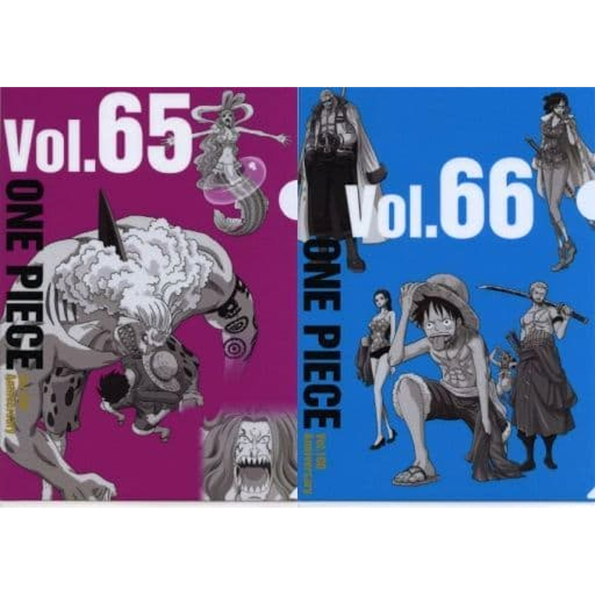 One Piece Vol.65&66 Ichiban Kuji WT100 Memorial Drawing By Eiichiro Oda Hundred Views Of Great Pirates A4 History Clear File Set Prize K [USED]